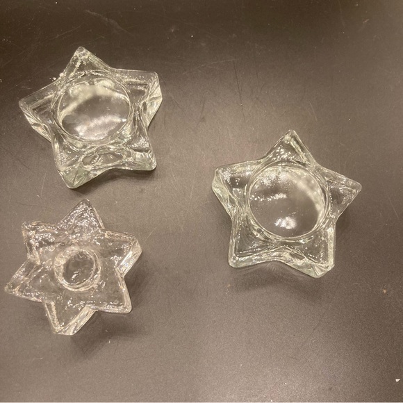 Glass/crystal clear star tea light candleholders 1/2’t w/1 tapper candleholder - Picture 9 of 14